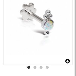 TWO Maria Tash Threaded Opal and White Gold Studs